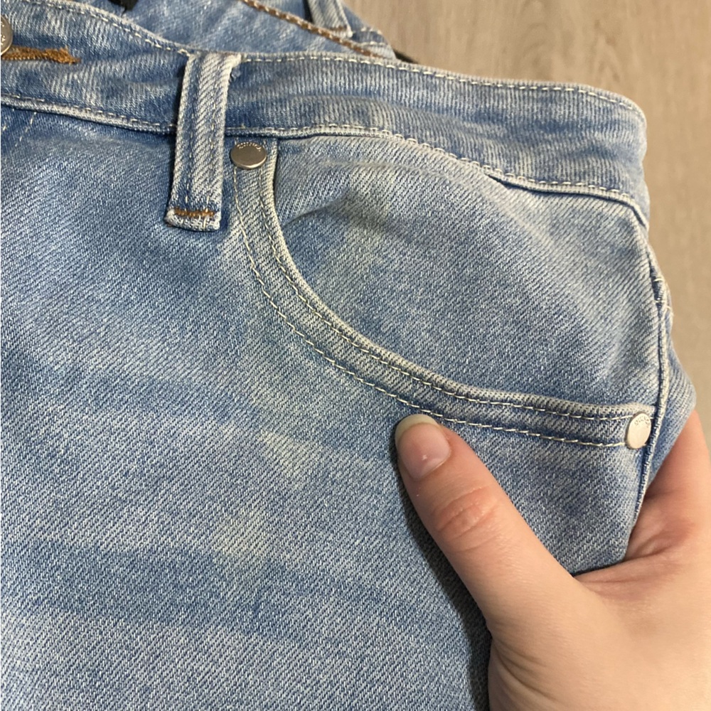 Quince Bella Stretch High Rise Kick Flare 29 Jeans Frosted Blue FLAW - Picture 2 of 10